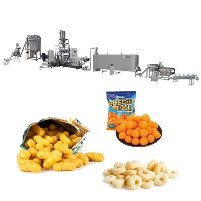 Dobbelt skrue Ekstruderet Corn Puff Snacks Machine